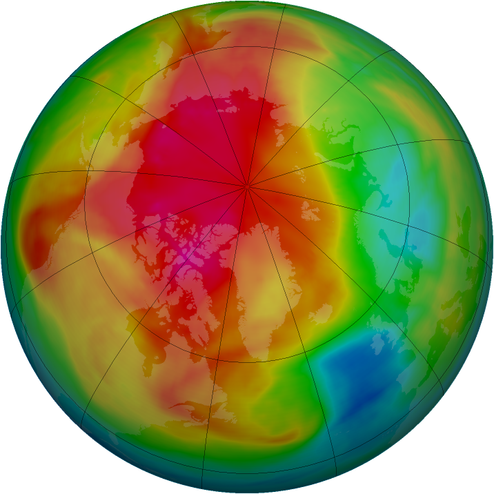 Arctic ozone map for 26 February 2007
